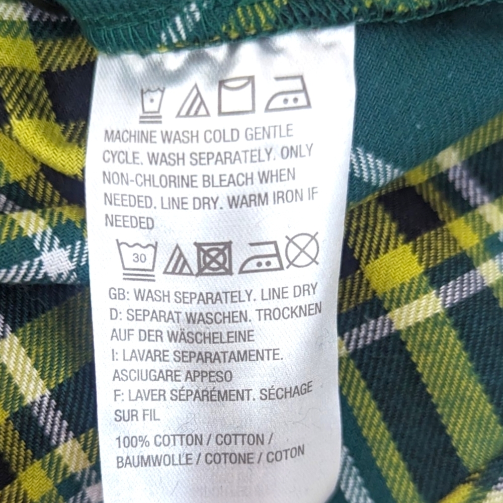 Joan Rivers Long Sleeve Plaid Popover Top Bouse NWOT Womens 8 Medium Green Bay - Picture 9 of 10